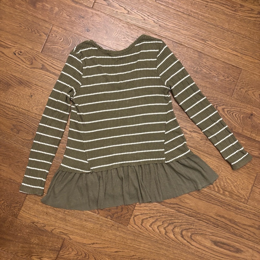 Anthropologie EritAli Striped Tallie Peplum top - Picture 9 of 10